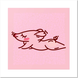 Cute Pig Animal Yoga #2 Doodle Edition Posters and Art